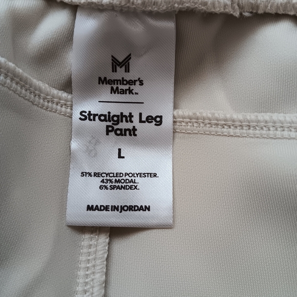 Member's Mark straight leg pant large size beige off-white color - Picture 7 of 10